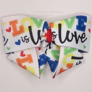 Hair bow: LOVE Theme bow
